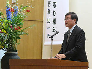 President Moriwaki making an opening speech