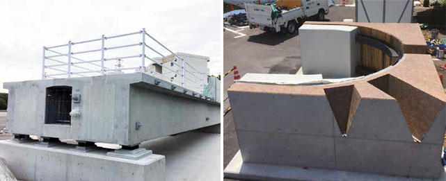 Full-sized model of a concrete bridge