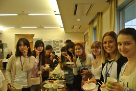 Participants are all smiles with tasty food