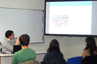 A student making a presentation