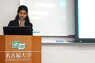 Ms. Ranatunga Arachchige Tharangika Ranatunga giving a presentation
