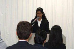 Student giving a speech