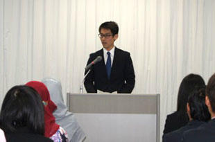 Student giving a speech