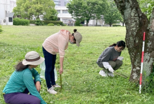 キャンパスの清掃活動の様子
