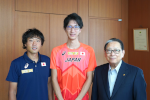 本学教育学研究科を修了した赤松諒一さんが世界陸上の入賞報告を行いましたのアイキャッチ画像